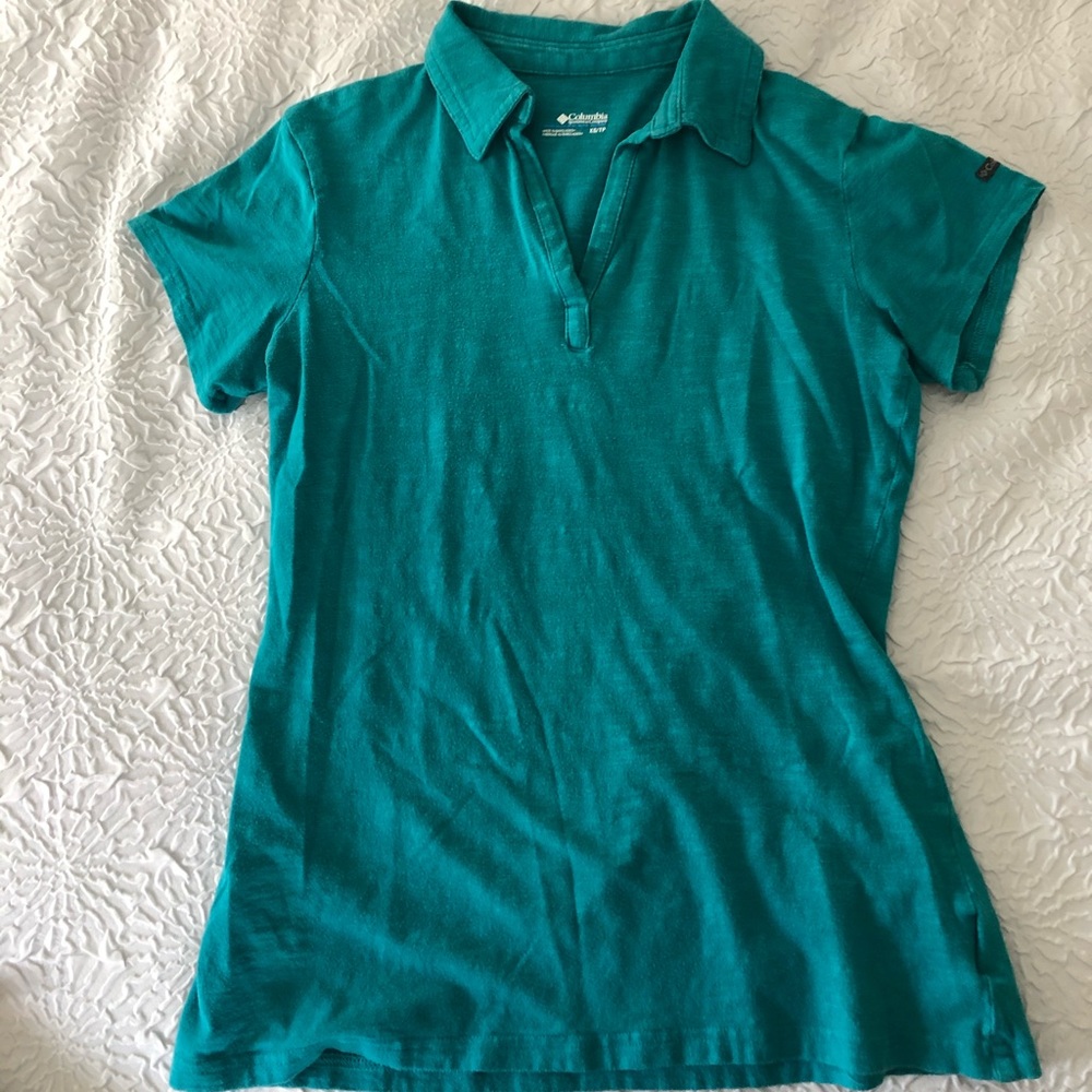 Turquoise Columbia Polo